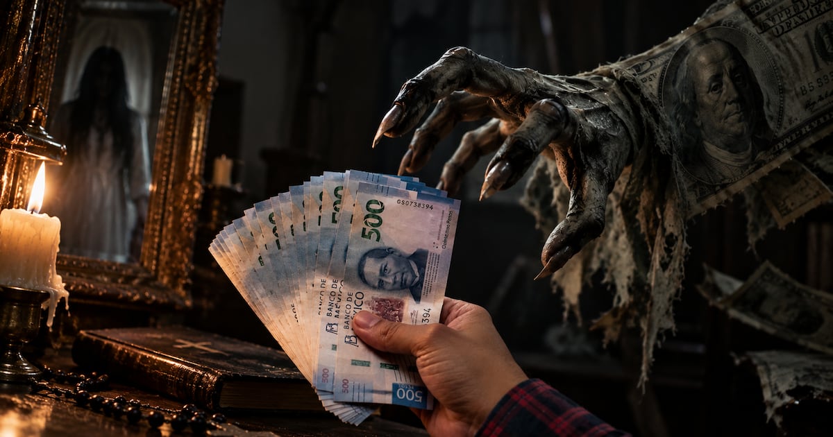 Ilustración: una mano sostiene billetes de 500 pesos